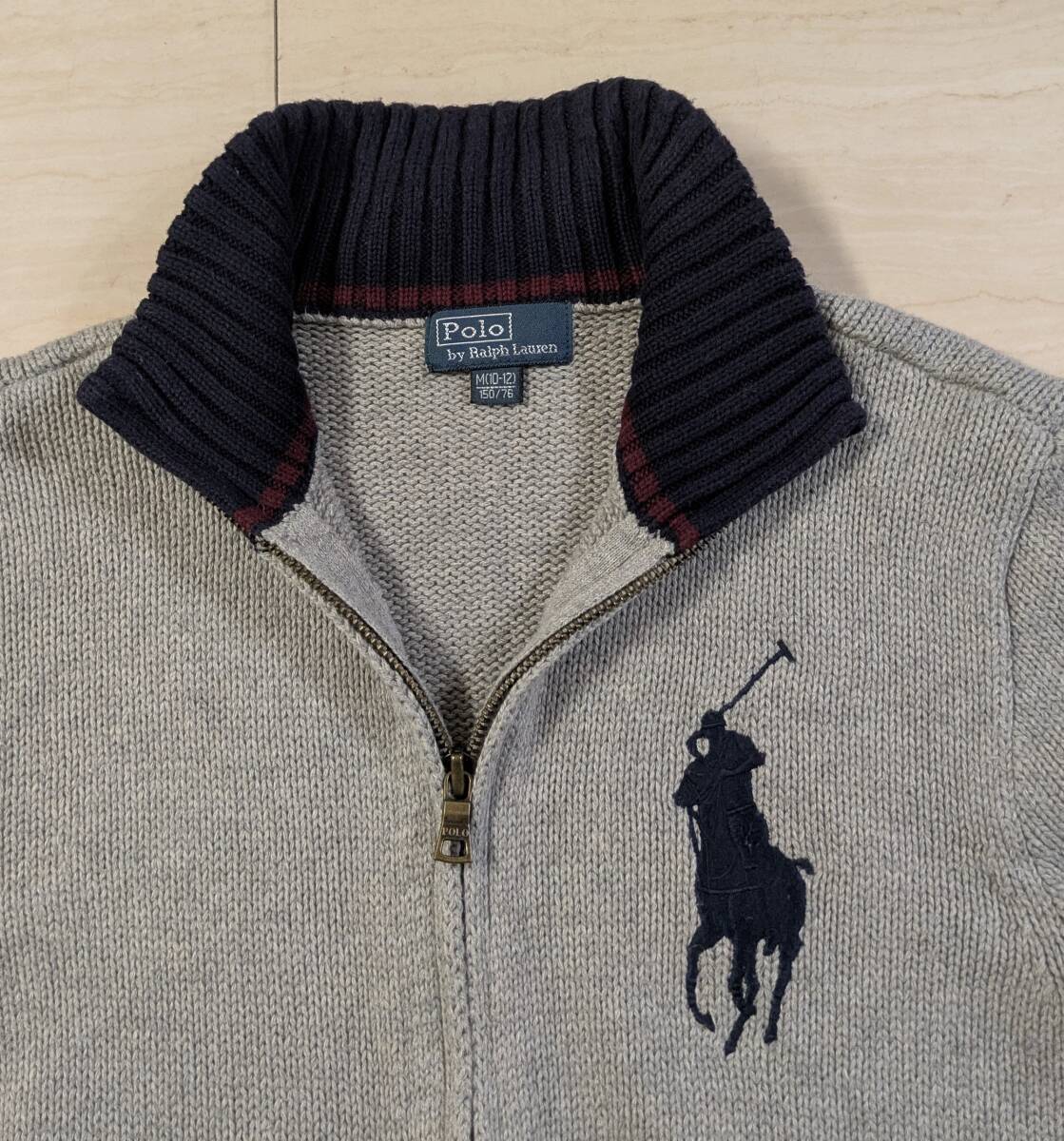 ラルフローレン　ビッグポニー　ジップアップ　ニットカーディガン　サイズ150_画像2