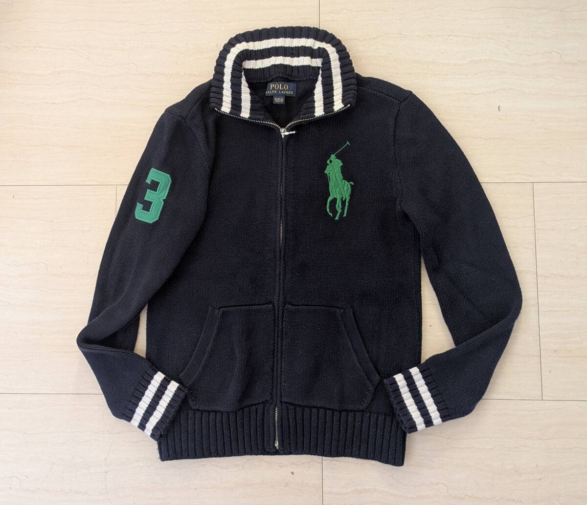 ラルフローレン　ビッグポニー　ジップアップ　ニットカーディガン　サイズ150_画像1