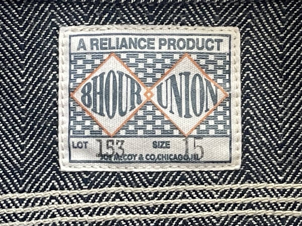 ＵＳＥＤ　リアルマッコイズ　THE REAL McCOY'S　8HOUR UNION　長袖ワークシャツ　ヘリンボーン　サイズ１５　LOT153　JOE McCOY_画像4