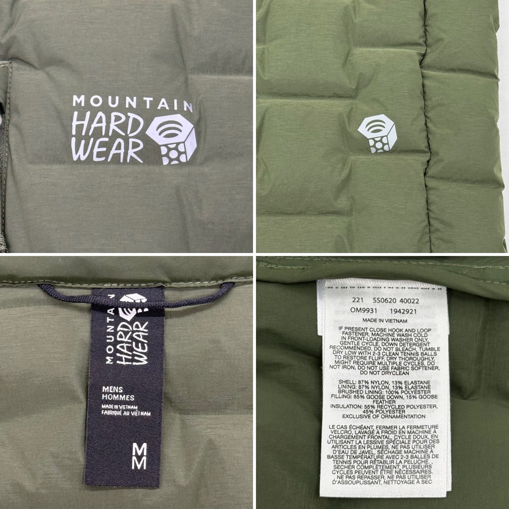 237-BY42) 美品 Mountain Hardwear Stretch Down Jacket サイズM OM9931 マウンテンハードウェア ストレッチ ダウンジャケット グリーン_画像8