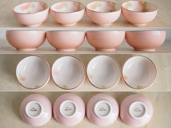 宮内庁御用達 深川製磁 桜蝶 酒器　有田焼窯元　徳利　お猪口　ピンク　陶磁器　共箱　X23_画像7