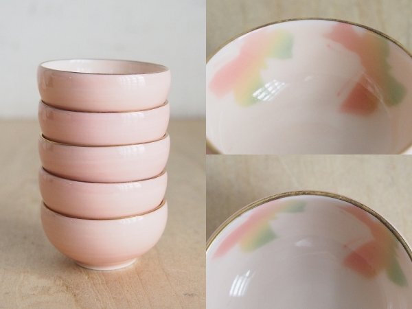 宮内庁御用達 深川製磁 桜蝶 酒器　有田焼窯元　徳利　お猪口　ピンク　陶磁器　共箱　X23_画像8