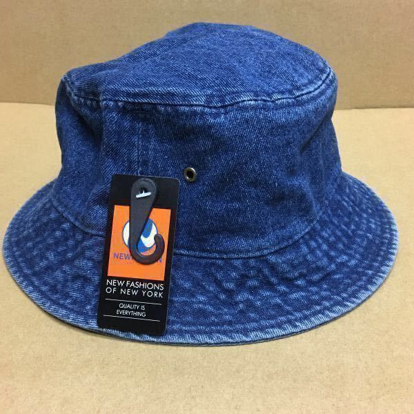 NEWHATTAN デニムハット ダークブルー L/XLサイズ バケットハット バケハ ニューハッタン 帽子 ハット ダークブルーデニム_画像1