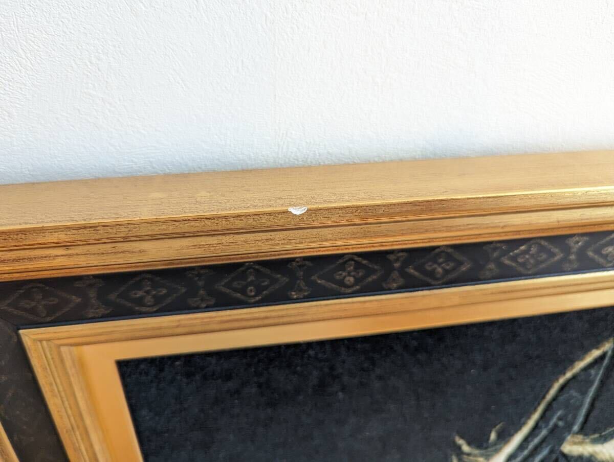 【美品★額入り高級ペルシャ手織り絨毯】タブリーズ産 馬絵 手織り 鑑定書有 タクテジャムシッド工房 ウール&シルク_画像6