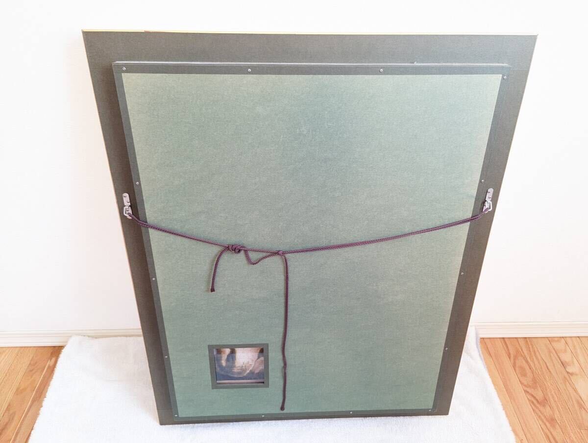 【美品★額入り高級ペルシャ手織り絨毯】タブリーズ産 馬絵 手織り 鑑定書有 タクテジャムシッド工房 ウール&シルク_画像7