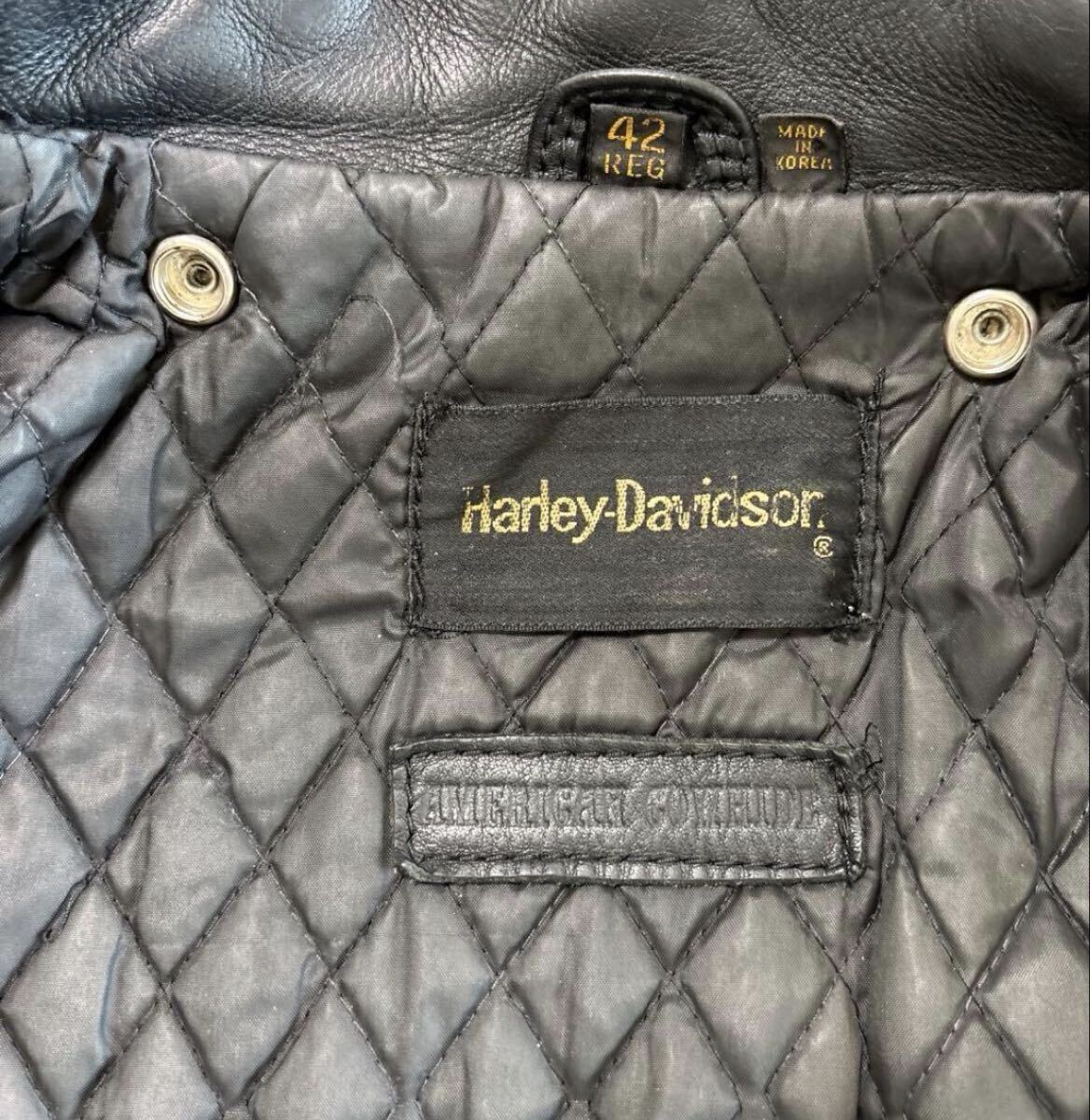 80s Harley Davidson Double Riders Jacket 本革 ライダース　レザージャケット ダブルライダース　ハーレー_画像6