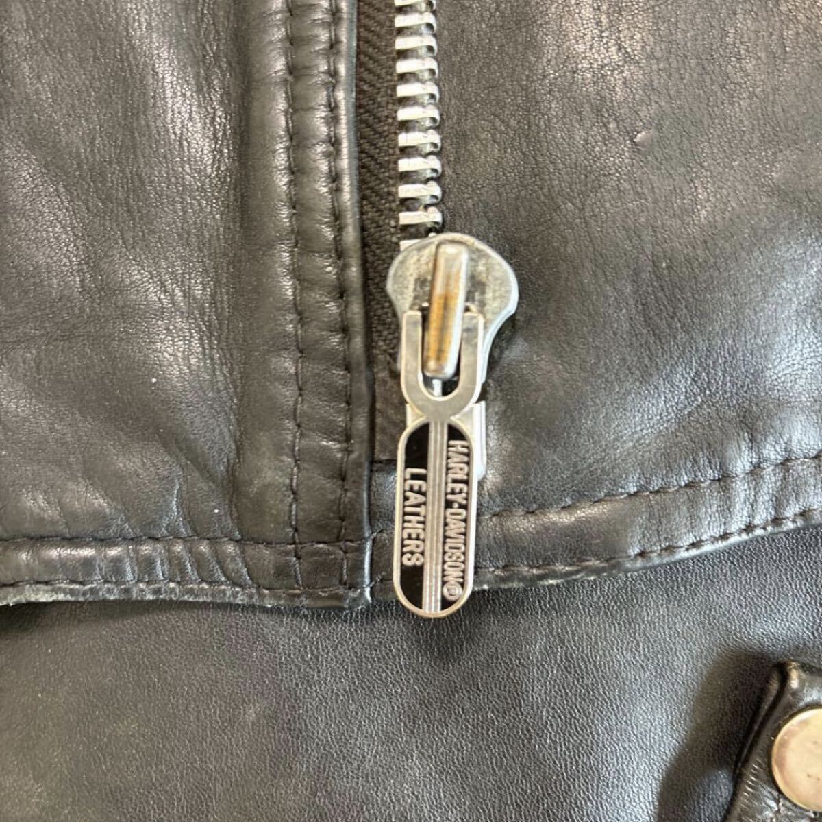 80s Harley Davidson Double Riders Jacket 本革 ライダース　レザージャケット ダブルライダース　ハーレー_画像10