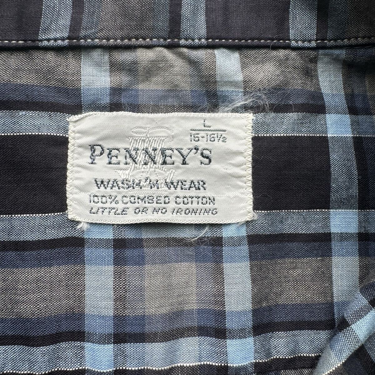 50s 60s penny's 開襟　コットン　シャツ　Lサイズ　デッドストック　 ビンテージ_画像3