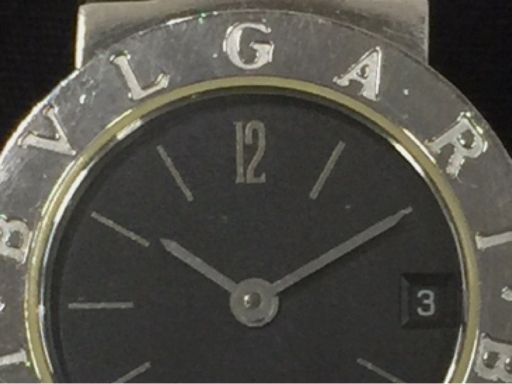 BVLGARI ブルガリブルガリ デイト クォーツ 腕時計 BB23SS レディース ブラック文字盤 純正ブレス 未稼働品_画像2