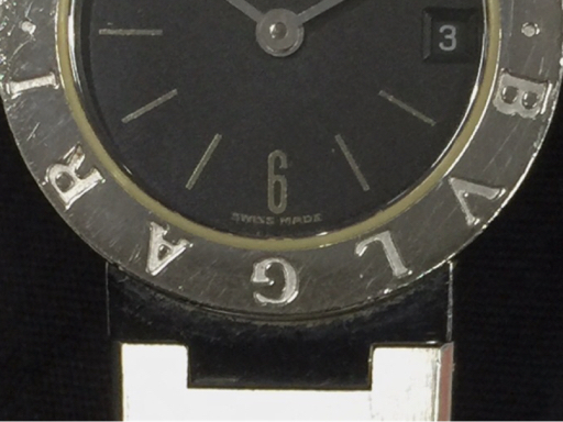 BVLGARI ブルガリブルガリ デイト クォーツ 腕時計 BB23SS レディース ブラック文字盤 純正ブレス 未稼働品_画像3