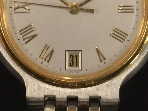 ダンヒル エリート 2ロウ デイト クォーツ 腕時計 ボーイズサイズ シルバーカラー文字盤 純正ブレス DUNHILL_画像3