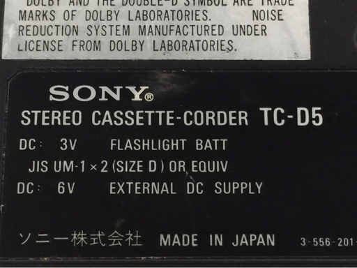  Sony SONY TC-D5M портативный кассетная магнитола акустическое оборудование звуковая аппаратура Junk 