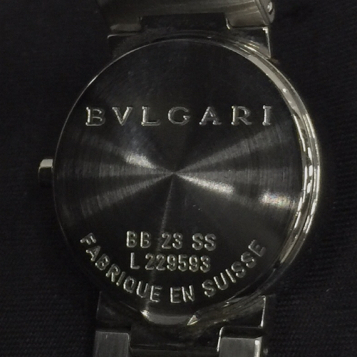 BVLGARI ブルガリブルガリ デイト クォーツ 腕時計 BB23SS レディース ブラック文字盤 純正ブレス 未稼働品_画像4