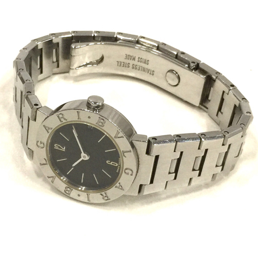 BVLGARI ブルガリブルガリ デイト クォーツ 腕時計 BB23SS レディース ブラック文字盤 純正ブレス 未稼働品_画像7