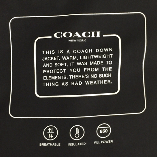  Coach размер L CG625 signature нейлон жилет Zip выше мужской черный × оттенок бежевого COACH