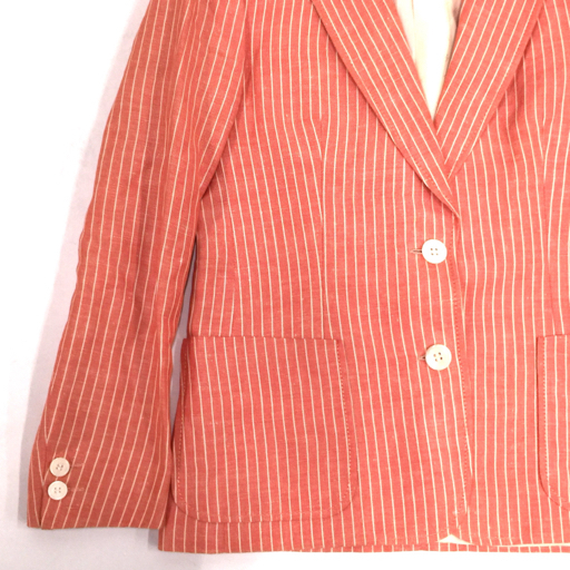 セリーヌ サイズ 38 ストライプ柄 ジャケット レディース リネン × コットン アウター CELINE_画像3