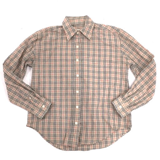 バーバリーズ S サイズ ノバチェック柄 ロングスリーブ 長袖 シャツ レディース コットン トップス Burberrys_画像1