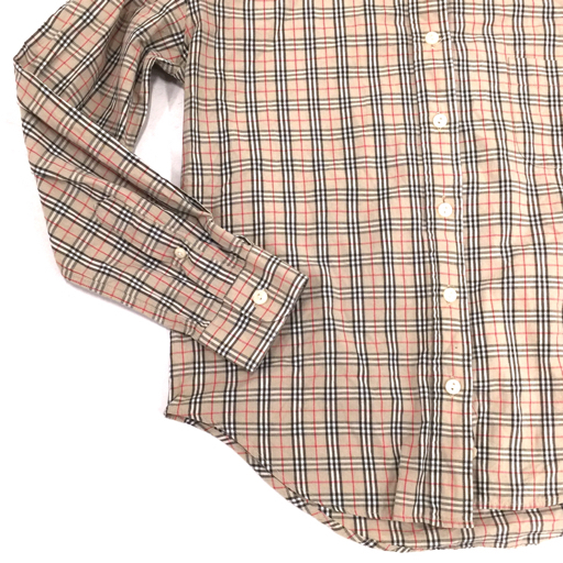 バーバリーズ S サイズ ノバチェック柄 ロングスリーブ 長袖 シャツ レディース コットン トップス Burberrys_画像3