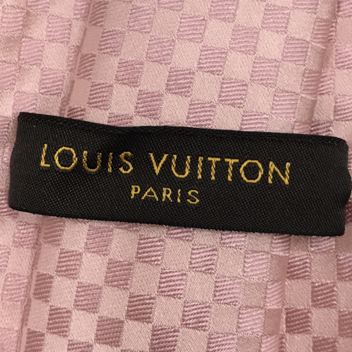 ルイヴィトン シルク マイクロダミエ ネクタイ ピンク系 全長約147cm メンズ ブランド服飾小物 LOUIS VUITTON_画像6