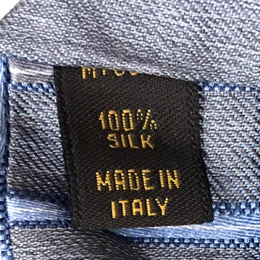 ルイヴィトン モノグラム 斜めストライプ シルク ネクタイ グレー×ブルー系 全長約151cm メンズ LOUIS VUITTON_画像4