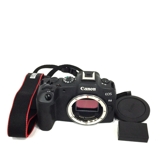 1円 Canon キャノン EOS R8 ミラーレス一眼 ボディ 通電確認済み バッテリー ストラップ 付属_画像1