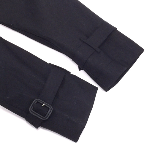 エディフィス サイズ 38 英国製 ボンディング加工 トレンチコート メンズ ブラック 黒 ウエストベルト付き アウター_画像3