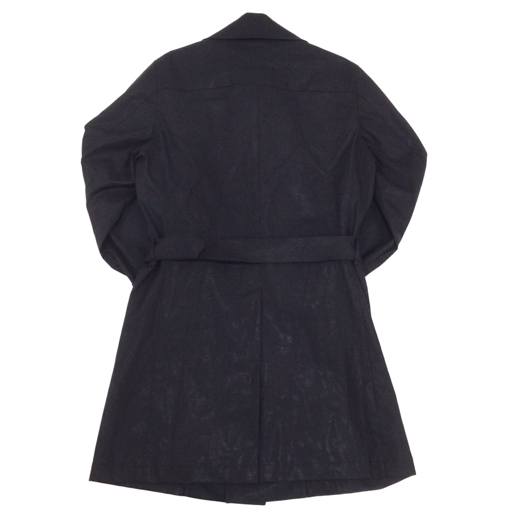 エディフィス サイズ 38 英国製 ボンディング加工 トレンチコート メンズ ブラック 黒 ウエストベルト付き アウター_画像4