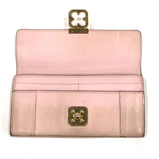 クロエ エルシー 長財布 ロングウォレット レディース ピンク系 ゴールドカラー金具 ブランド小物 chloe 現状品_画像4