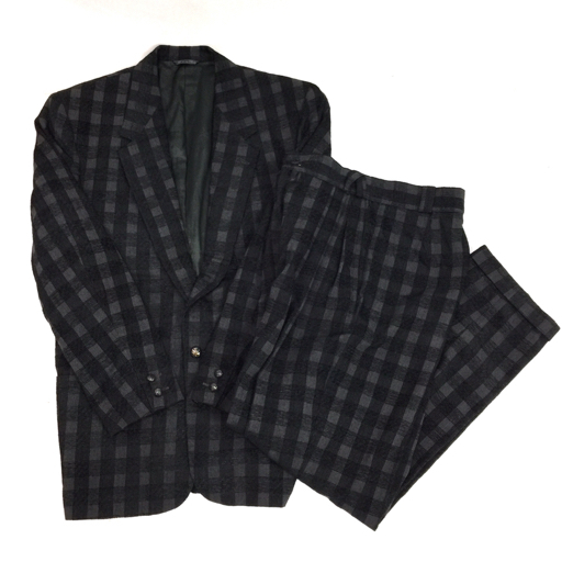 ジャンニヴェルサーチ サイズ 46 チェック柄 ジャケット パンツ メンズ スーツ セットアップ Gianni Versace,_画像1