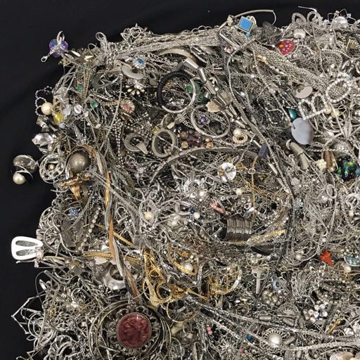 1円 金具 SILVER 純銀 SV925 含 パール シルバーカラー メッキ 他 ブローチ 等 イミテ アクセサリー 総重量約19.4kg_画像7