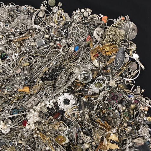 1円 金具 SILVER 純銀 SV925 含 パール シルバーカラー メッキ 他 ブローチ 等 イミテ アクセサリー 総重量約19.4kg_画像8