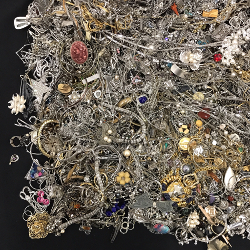 1円 金具 SILVER 純銀 SV925 含 パール シルバーカラー メッキ 他 ブローチ 等 イミテ アクセサリー 総重量約19.4kg_画像9