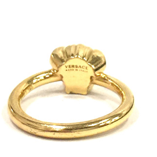 1円 ヴェルサーチ メデューサ リング 指輪 サイズ #15 アクセサリー ゴールドカラー イタリア製 VERSACE 現状品_画像2