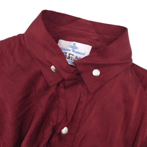 ヴィヴィアン・ウエストウッド マン サイズ M 長袖 無地 シャツ メンズ ボルドー系 トップス Vivienne Westwood MAN_画像3