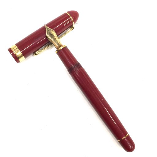 プラチナ 万年筆 #3776 センチュリー ペン先 14K 中 カートリッジ式 レッド×ゴールドカラー 筆記用具 PLATINUM_画像1