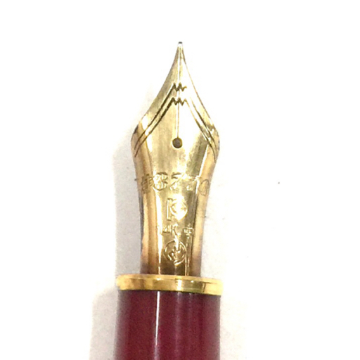 プラチナ 万年筆 #3776 センチュリー ペン先 14K 中 カートリッジ式 レッド×ゴールドカラー 筆記用具 PLATINUM_画像3