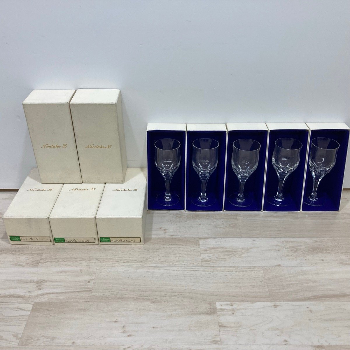 未使用 Noritake35 ノリタケ35 クリスタルガラス シャンパングラス ワイングラス 5客セット[E0720]_画像1