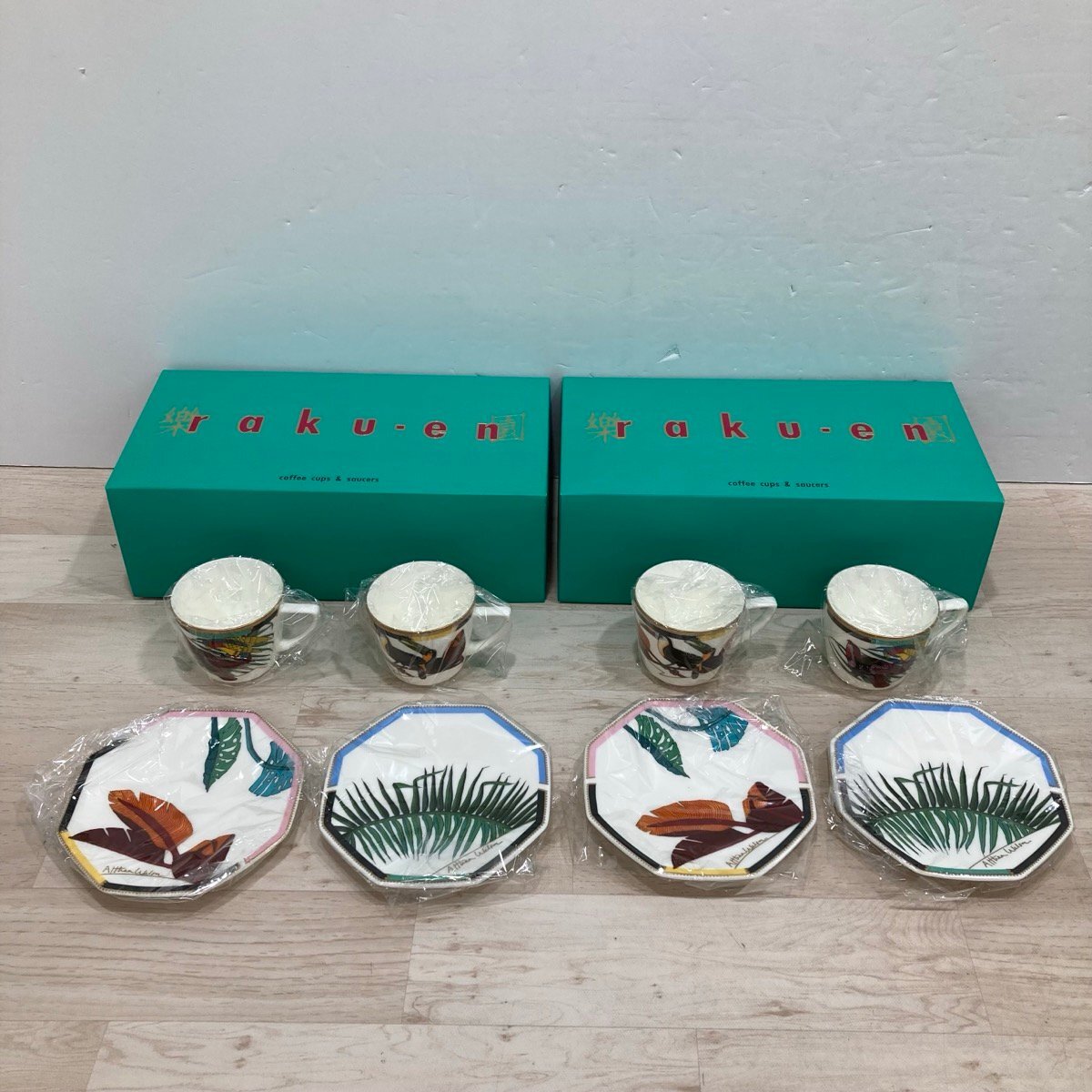 未使用 9点セット 食器セット 花椿CLUB THEATRE DES FLEURS 樂園 / ケーキプレート カップ＆ソーサー カトラリー[D9349]_画像2