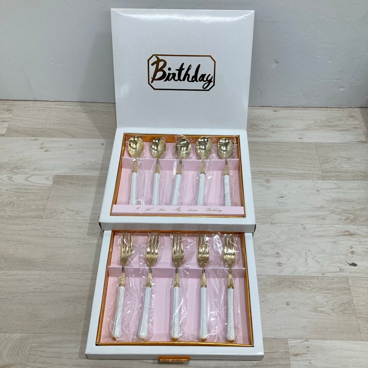 未使用 9点セット 食器セット 花椿CLUB THEATRE DES FLEURS 樂園 / ケーキプレート カップ＆ソーサー カトラリー[D9349]_画像7