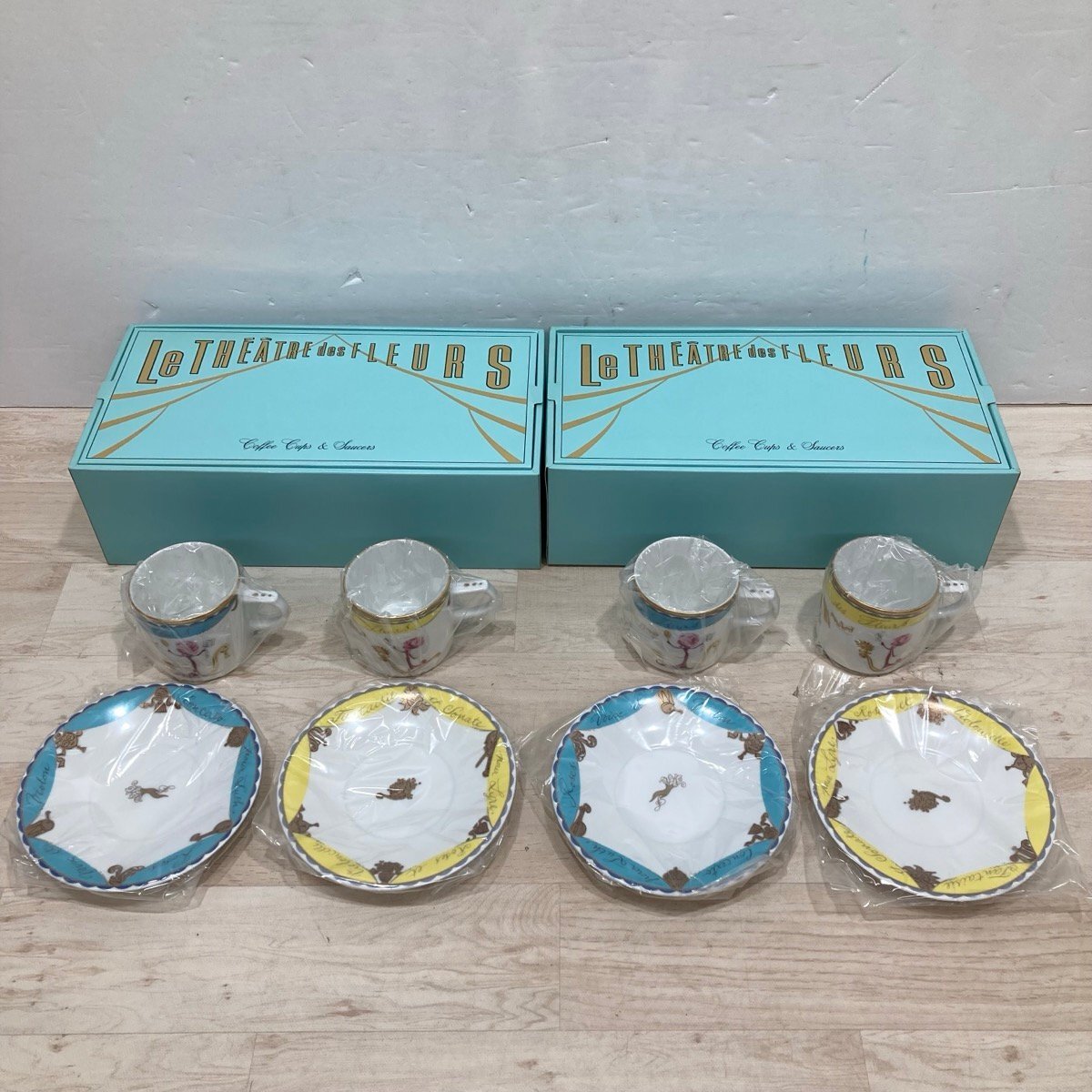 未使用 9点セット 食器セット 花椿CLUB THEATRE DES FLEURS 樂園 / ケーキプレート カップ＆ソーサー カトラリー[D9349]_画像3