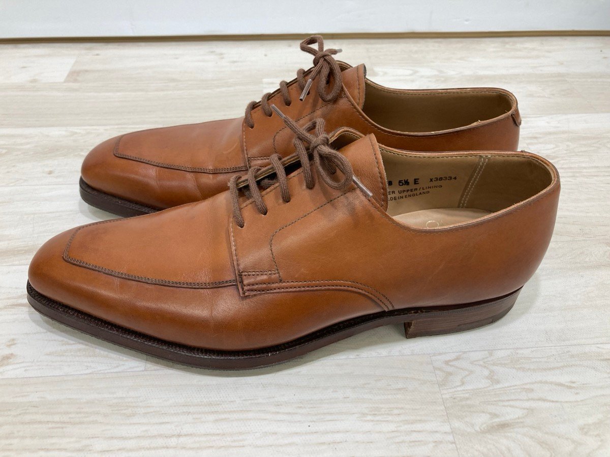 CROCKETT ＆ JONES クロケット&ジョーンズ レザーシューズ ドレスシューズ ビジネスシューズ サイズ5 1/2 革靴 ブラウン[O0009]_画像3