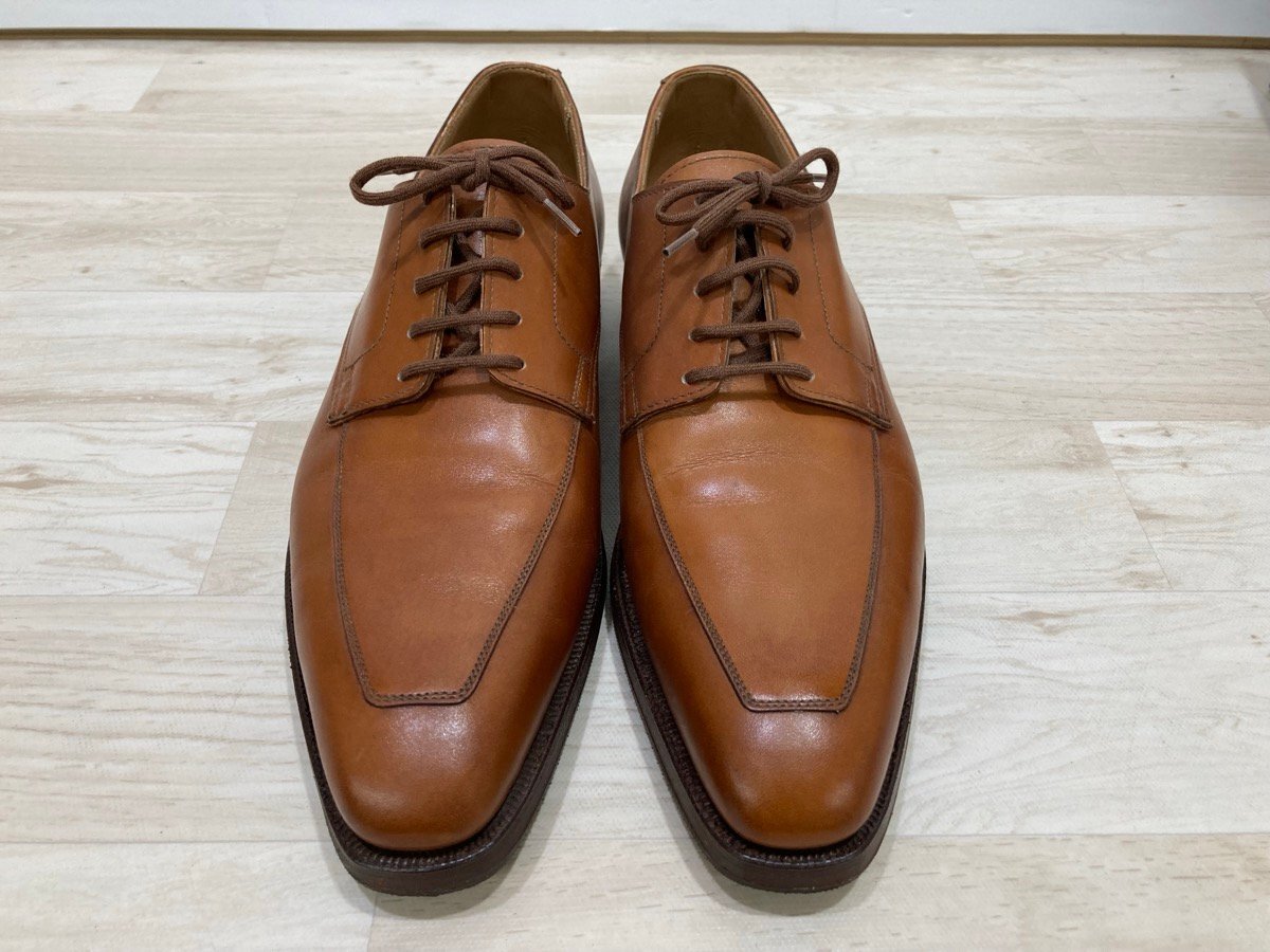 CROCKETT ＆ JONES クロケット&ジョーンズ レザーシューズ ドレスシューズ ビジネスシューズ サイズ5 1/2 革靴 ブラウン[O0009]_画像2