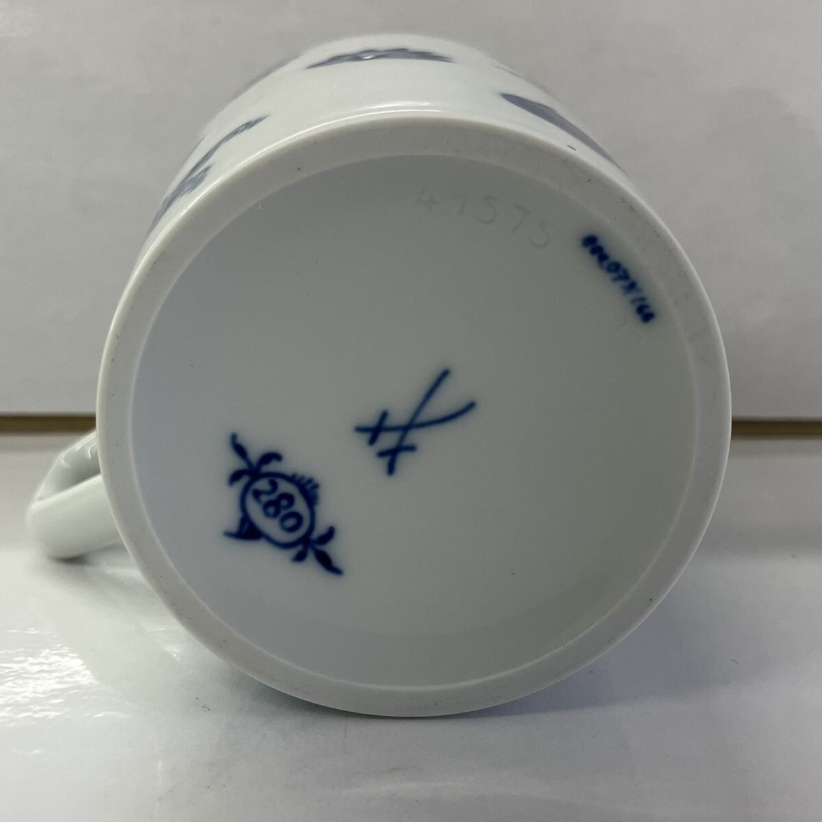 Y008-U13-4756 MEISSEN Meissen голубой oni on кружка рождение 280 anniversary commemoration высота примерно 9cm калибр примерно 8cm FF