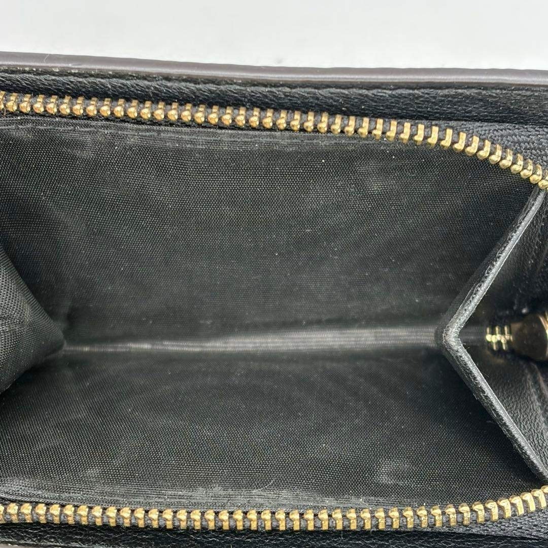 【極美品・未使用】FURLA フルラ 二つ折り財布 コンパクトウォレット レザー シボ革 ブラック 黒 保管箱 保存袋 カード レディース_画像8