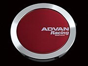 【納期要確認】ADVAN Racing センターキャップ FULL FLAT キャンデーレッド 直径:63ミリ 4個セット_画像1