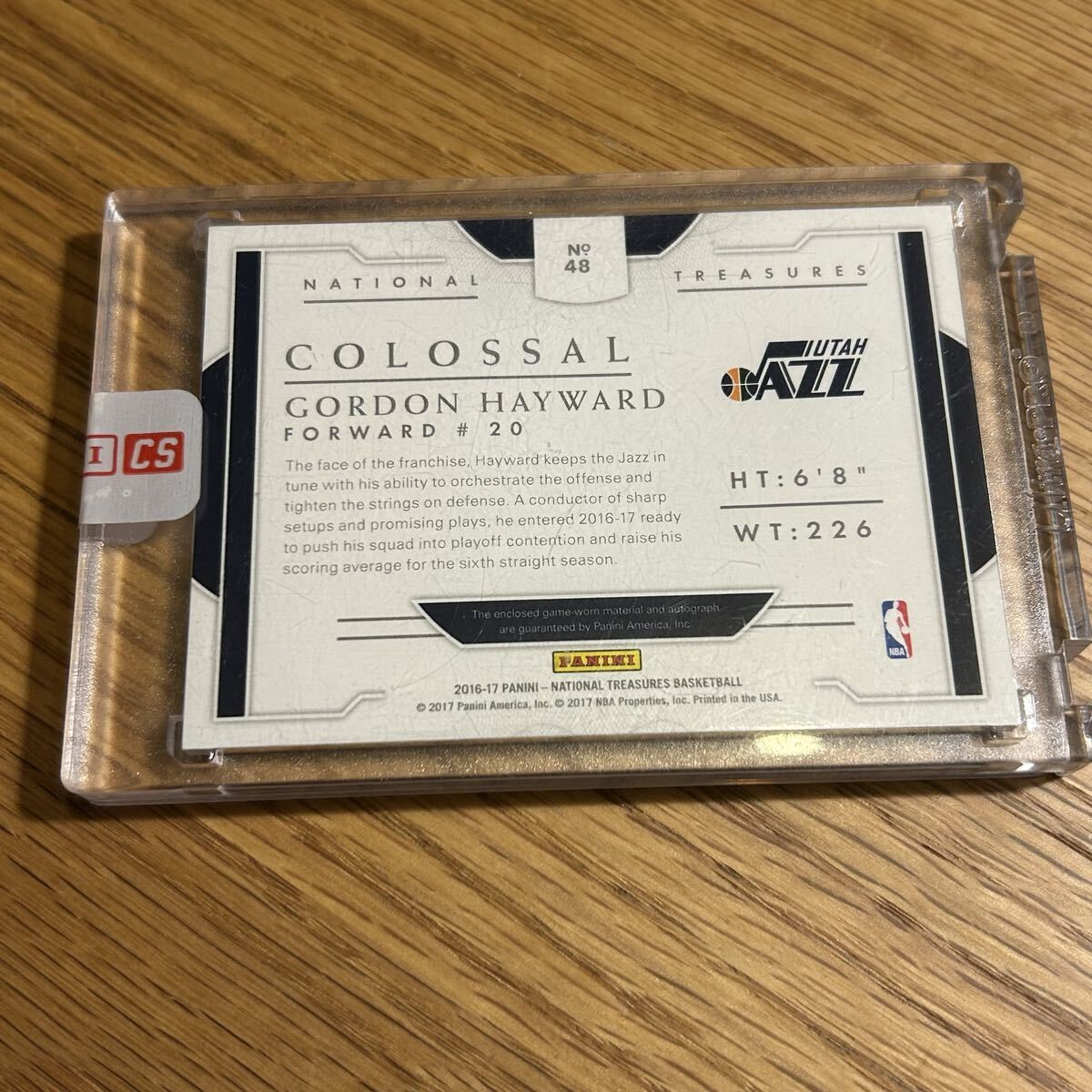 2016-17 NATIONAL TREASURES Gordon Hayward Gordon разделение слово Panini Auto 60sili Jazz jazz NBA автограф автограф карта автограф автограф 