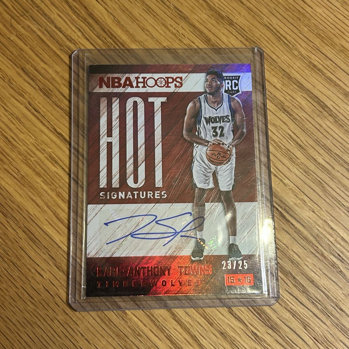 2015-16 HOOPS Karl Anthony Towns RC 25siliPANINI AUTO NBA rookie Karl Anthony Town zurubsniks автограф автограф 