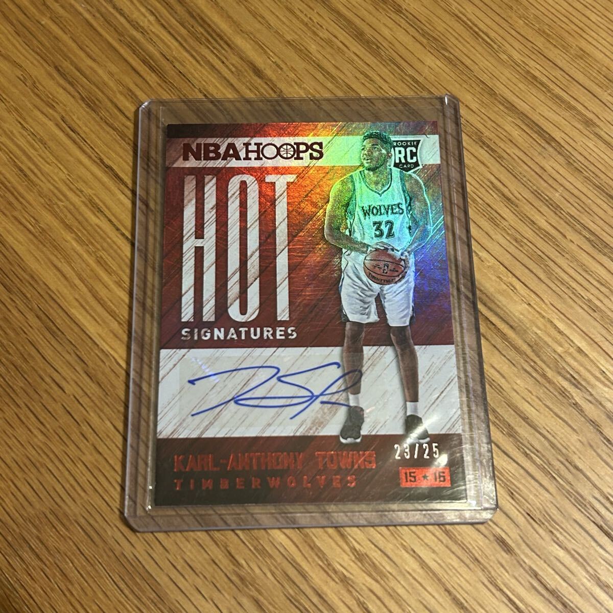 2015-16 HOOPS Karl Anthony Towns RC 25siliPANINI AUTO NBA rookie Karl Anthony Town zurubsniks автограф автограф 