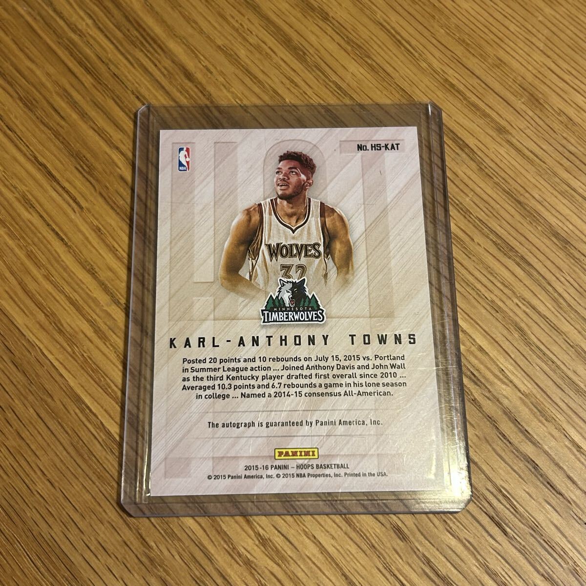 2015-16 HOOPS Karl Anthony Towns RC 25siliPANINI AUTO NBA rookie Karl Anthony Town zurubsniks автограф автограф 