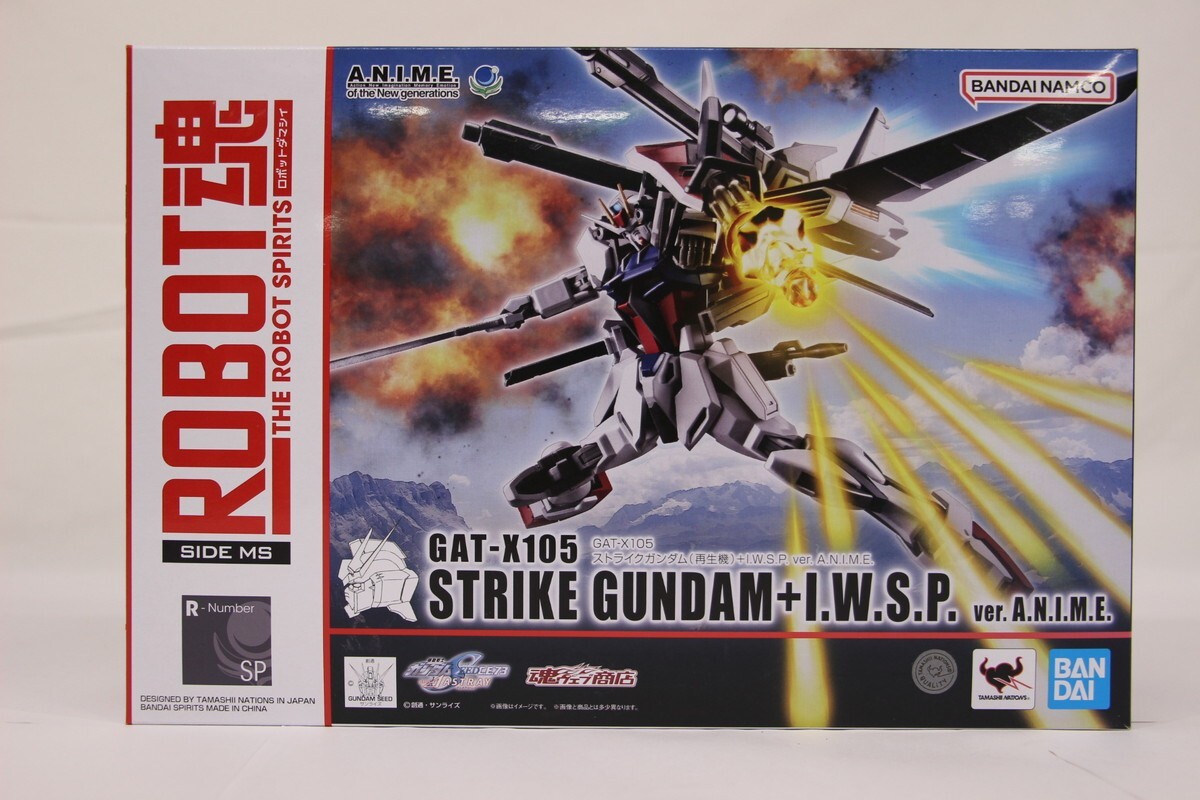065 s9430 バンダイ ROBOT魂 〈SIDE MS〉 GAT-X105 ストライクガンダム(再生機)+ I.W.S.P. ver.A.N.I.M.E. 未開封_画像1